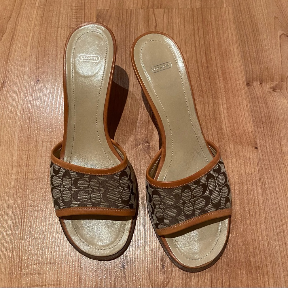 Coach Low Heel Slip-On Sandals